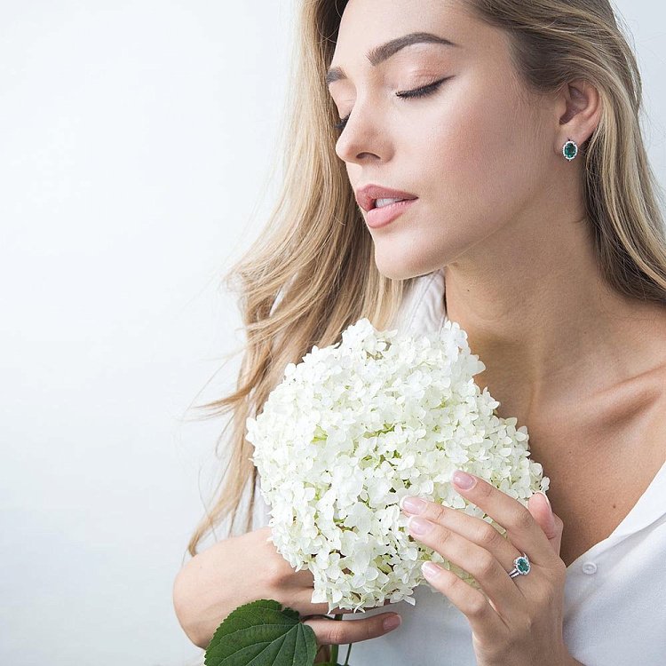 Золота каблучка (празиолит, фіаніти) к05080 від ювелірного магазину Онікс - 5