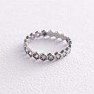 Серебряное кольцо "Грани" с фианитами 112575 от ювелирного магазина Оникс