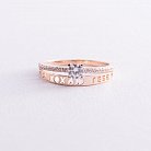 Золотое помолвочное кольцо "Я кохаю тебе" с фианитами к06640 от ювелирного магазина Оникс
