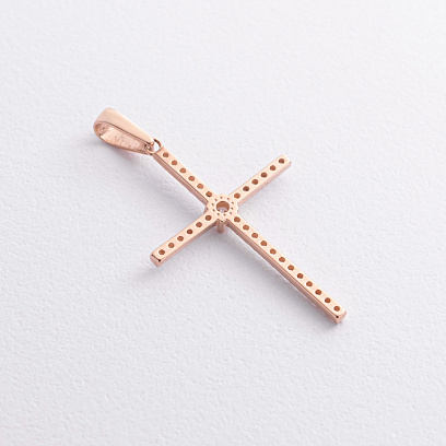 Хрестик у червоному золоті (фіаніти) п04038 №2