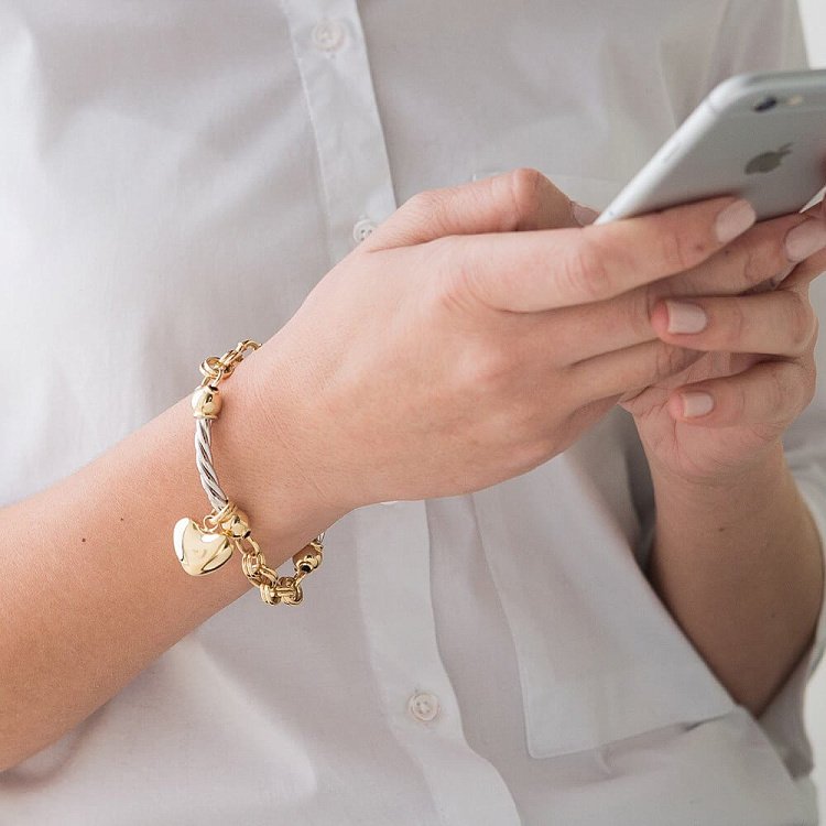 Жіночий браслет з жовтого золота б01797 від ювелірного магазину Онікс - 5