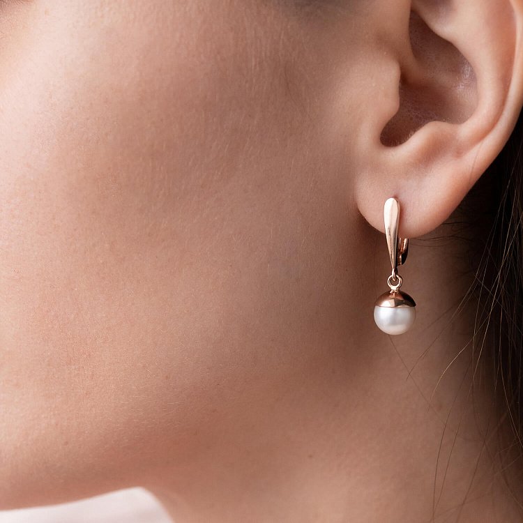 Золоті сережки (культ. прісн. перли) с07773 від ювелірного магазину Онікс - 1