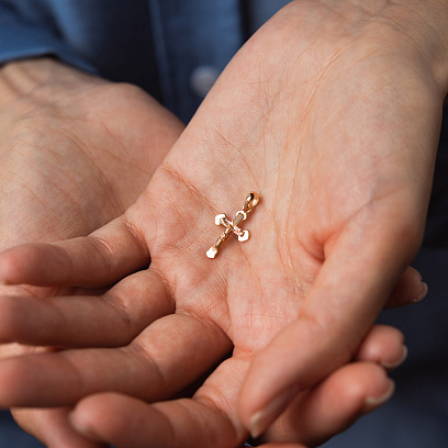 Золотой крестик с распятием п04091 №2