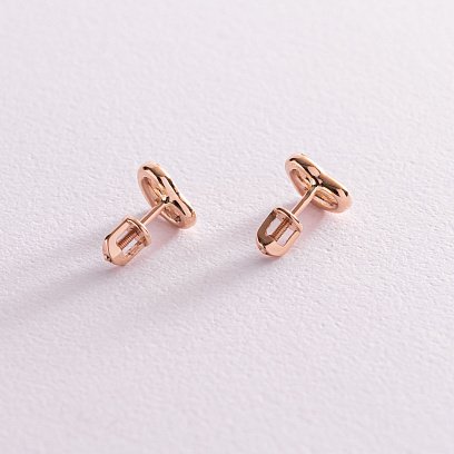 Золоті сережки - пусети "Сердечка" с07542 №5