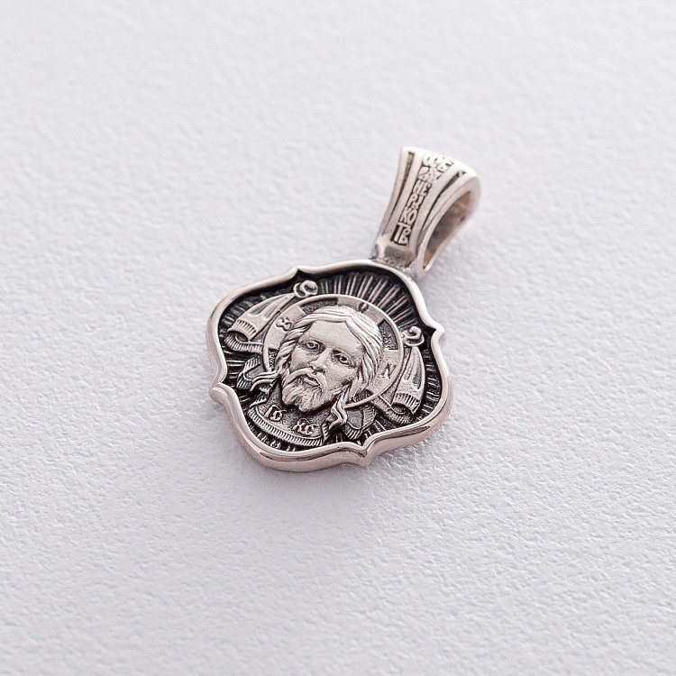 Серебряная ладанка Спас Нерукотворный 132915 от ювелирного магазина Оникс