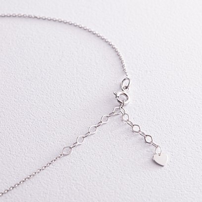 Кольє "Українка" у білому золоті (сині та жовті фіаніти) кол02248 №8