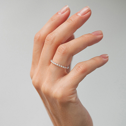 Золота каблучка з діамантами кб0595ri №2