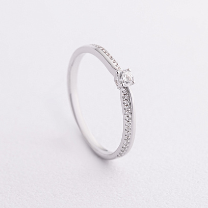 Заручальна золота каблучка з діамантами кб0624ca