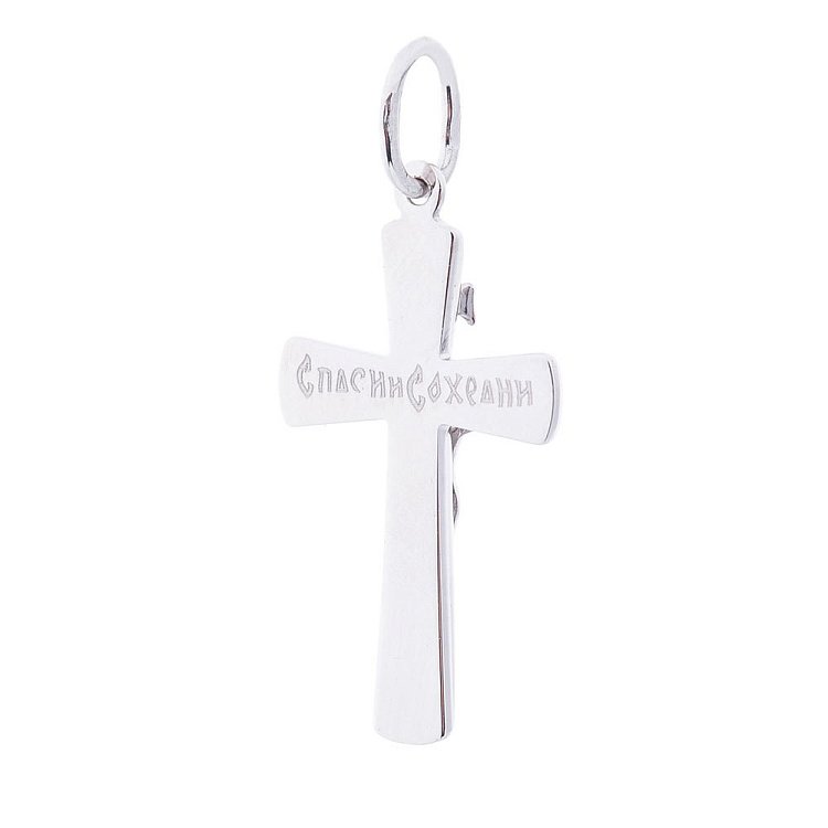 Золотой крестик с распятием п03020 от ювелирного магазина Оникс - 1