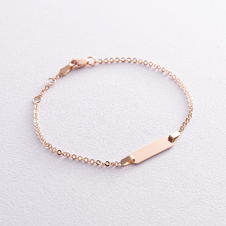 Браслет у червоному золоті (можливе гравіювання) б05188 від ювелірного магазину Онікс - 4