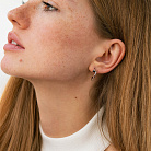 Сережки - пусети "Цвях" у білому золоті (фіаніти) с09173 от ювелирного магазина Оникс - 1