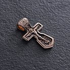 Золотой крестик "Распятие" с молитвой (чернение) п00786 от ювелирного магазина Оникс