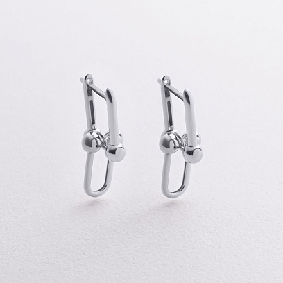 Серьги "Фантазия" в белом золоте (mini) с09514