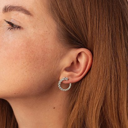 Сережки - пусети "Саманта" з фіанітами (біле золото) с08726 №3