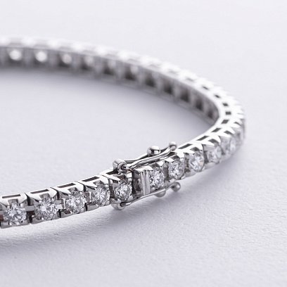 Браслет Теннис в белом золоте с белыми бриллиантами 518781501 №5