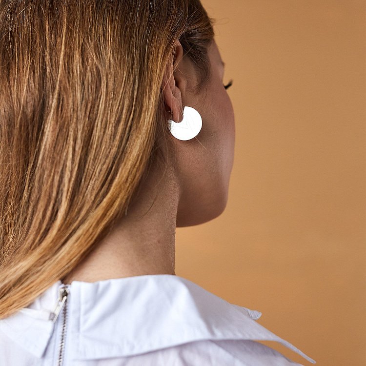 Серебряные серьги - пусеты "Лаура" 123125 от ювелирного магазина Оникс - 5