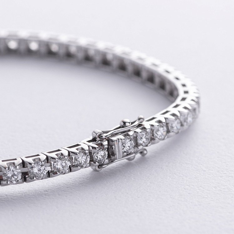 Браслет Теннис в белом золоте с белыми бриллиантами 518781501 от ювелирного магазина Оникс - 4