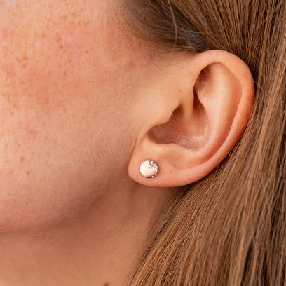 Золоті сережки - пусети з фіанітами с06723 №3