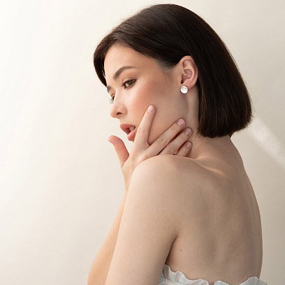 Серебряные серьги-пусеты "Солнечные зайчики" (маленькие) 123041 №8