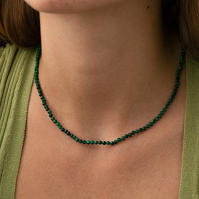 Серебряное колье с малахитом 181284 №5