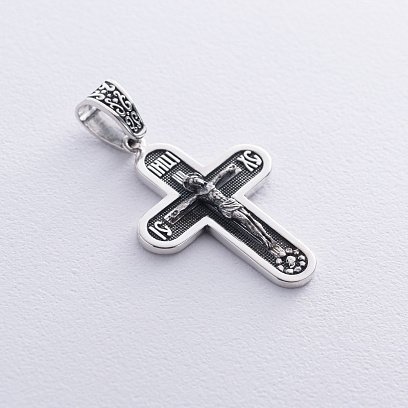 Срібний хрест "Розп'яття. Спаси і Збережи" кду-22 №6