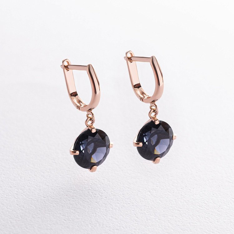 Золоті сережки "Захоплення" з синт. топазом с08573 від ювелірного магазину Онікс - 4