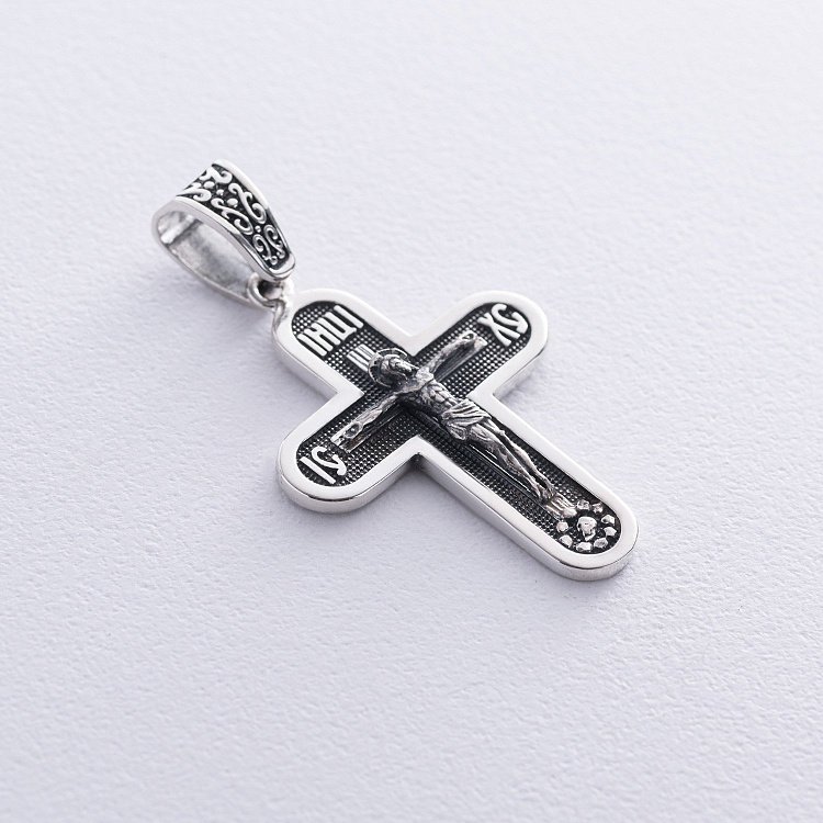 Срібний хрест "Розп'яття. Спаси і Збережи" кду-22 від ювелірного магазину Онікс - 5