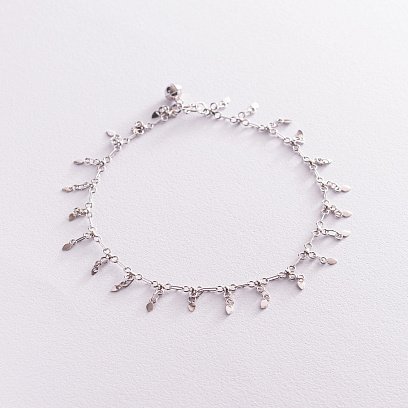 Срібний браслет "Крапельки" на ногу 14865