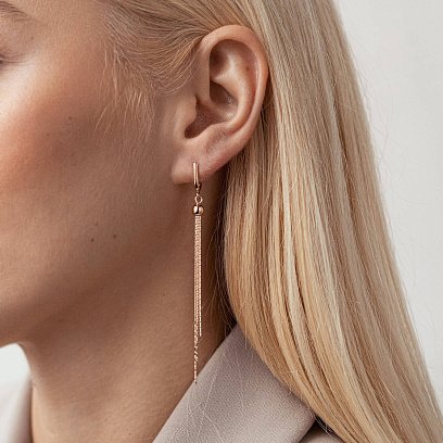 Висячие золотые серьги с06726 №2