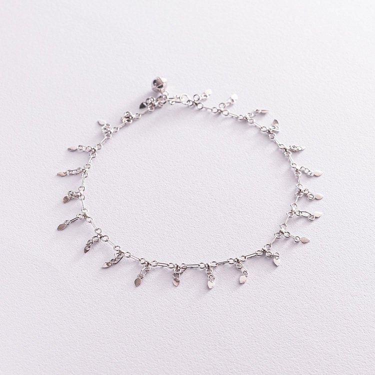 Срібний браслет "Крапельки" на ногу 14865 від ювелірного магазину Онікс