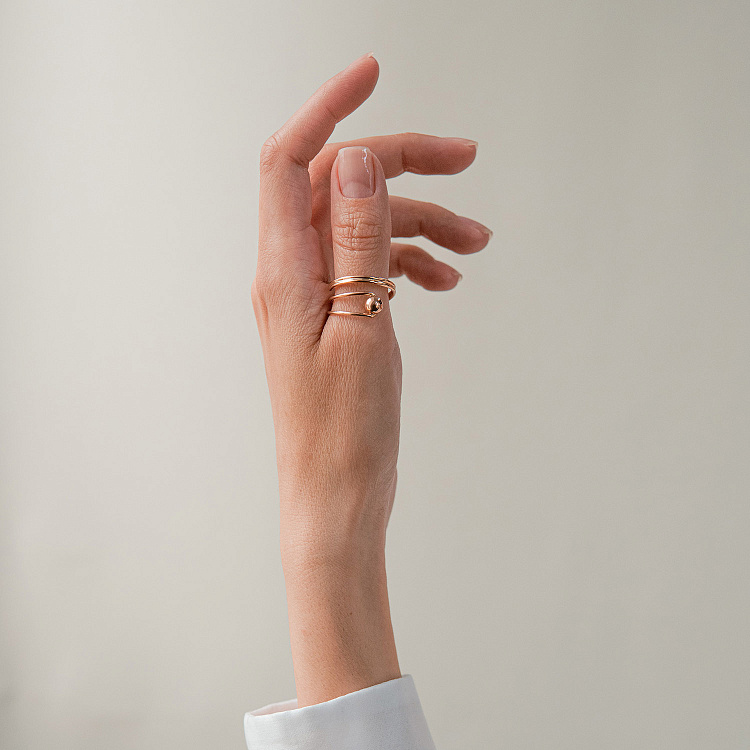 Каблучка "Кулька" у червоному золоті к08280 від ювелірного магазину Онікс - 3