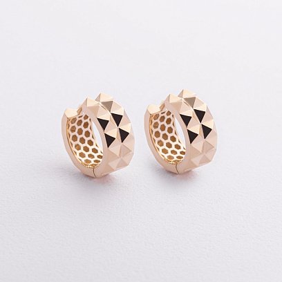 Сережки - кільця в жовтому золоті с09006