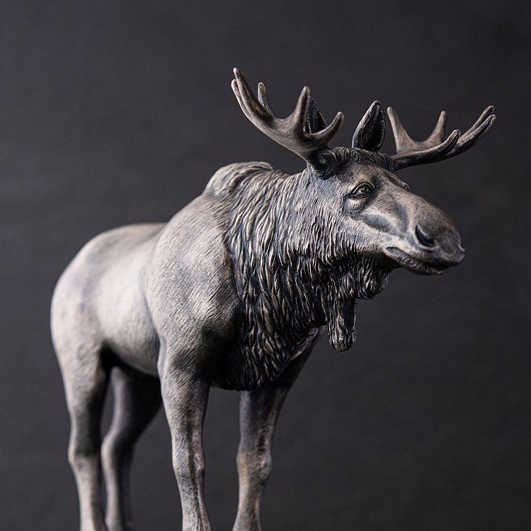 Серебряная фигура ручной работы "Лось" 23149 от ювелирного магазина Оникс - 2