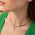 Колье "Змея" в желтом золоте (фианиты) кол02629 от ювелирного магазина Оникс - 5