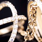 Золота каблучка на дві фаланги з фіанітами к03287 от ювелирного магазина Оникс - 4