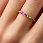 Золотое кольцо "Аннабель" с розовым фианитом к07181 от ювелирного магазина Оникс - 1