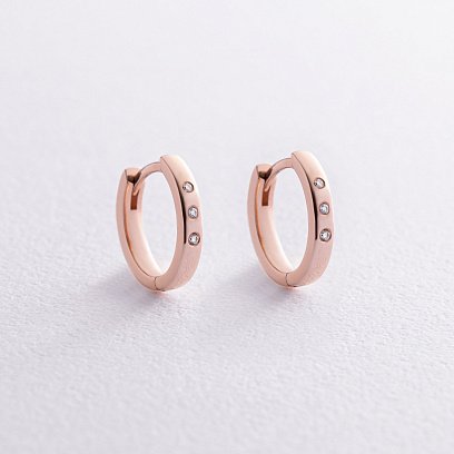 Золотые серьги - кольца с бриллиантами 310842421