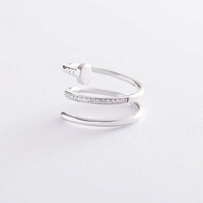 Золотое кольцо "Гвоздь" (фианит) к06739