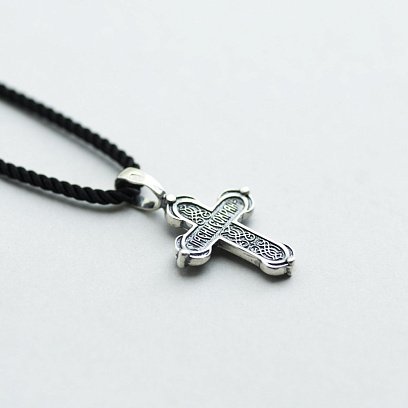 Серебряный православный крест (чернение) 132483 №5