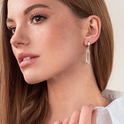 Серебряные серьги "Булавки" 123014 №2