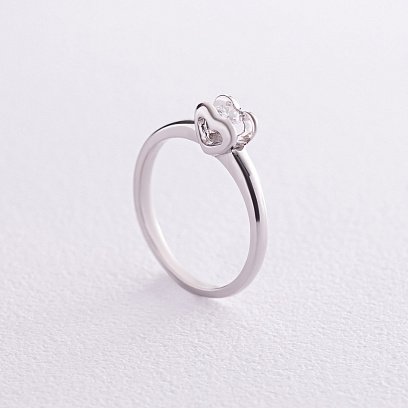 Помолвочное золотое кольцо "Сердечко" с бриллиантом кб0414