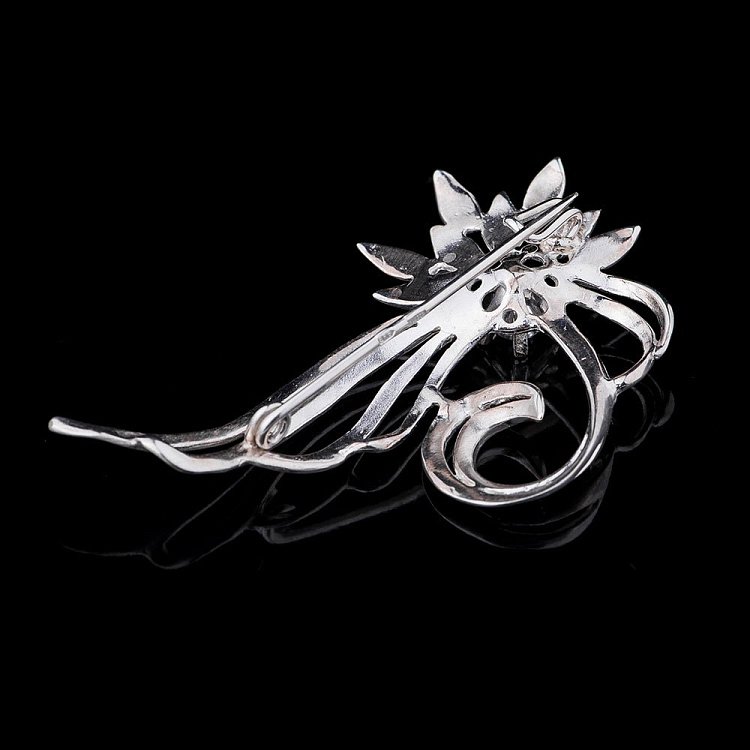 Срібна брошка з фіанітами 16008 від ювелірного магазину Онікс - 1