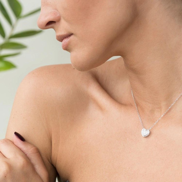 Серебряное колье с сердечком (фианиты) 18648 от ювелирного магазина Оникс - 8