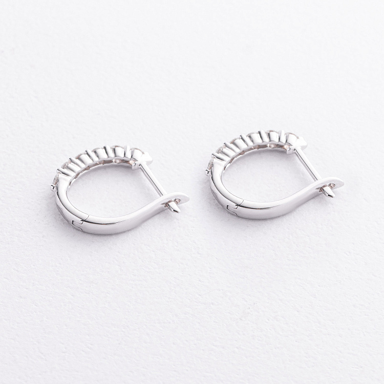 Серьги в белом золоте (бриллианты) сб0708ca от ювелирного магазина Оникс - 1