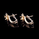Золоті сережки "Квіточки" з фіанітами с02775 от ювелирного магазина Оникс - 2