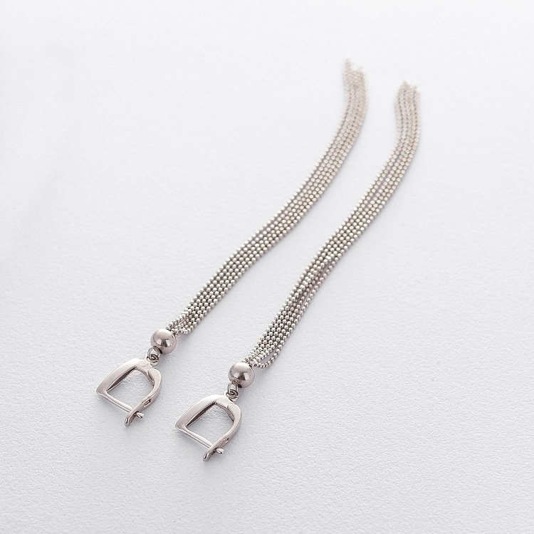 Висячие серьги из серебра 122287 от ювелирного магазина Оникс - 1