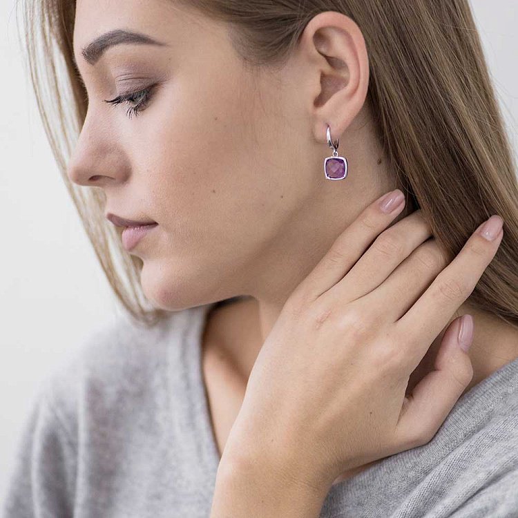 Золоті сережки з аметистом 14048686 від ювелірного магазину Онікс - 3