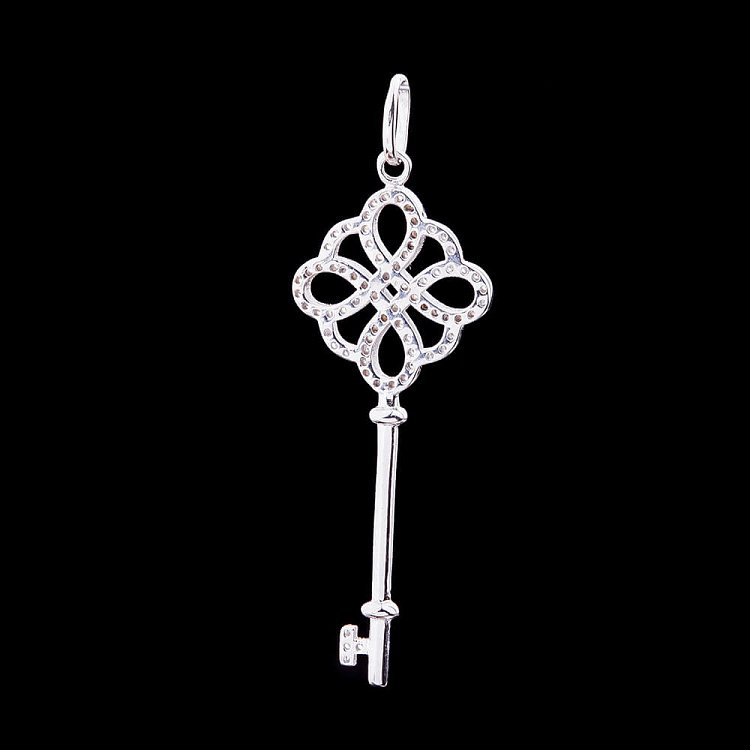 Срібна підвіска "Ключик" з фіанітами 132230 від ювелірного магазину Онікс - 1
