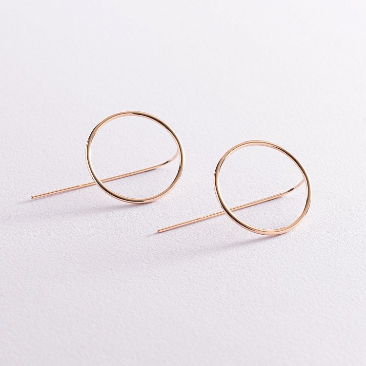 Сережки "Геометрія" у жовтому золоті с07794 від ювелірного магазину Онікс - 3