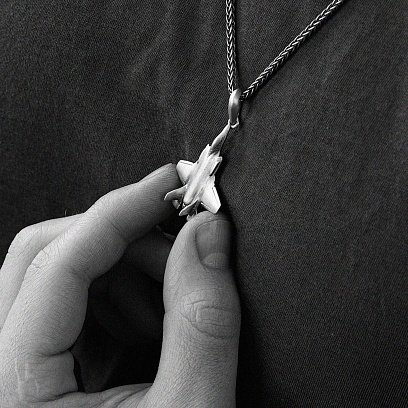 Подвеска "Военный самолет - Истребитель" в серебре 133209 №5